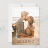 Rustikales Minimalistisches edles Holz & 5 Fotos H Einladung (Vorderseite)