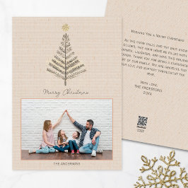 Rustikales Minimalistisches Familienfest Foto Weih Feiertagskarte