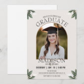 Rustikales Minimalistisches Geburtsland Abschluss Einladung (Vorne/Hinten)