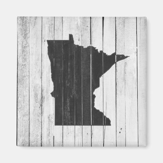 Rustikales Minnesota aus Holz, schwarz und weiß Magnet (Vorne)