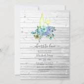 Rustikales Mint & Blue Boho Weinverkostung Brautpa Einladung (Vorderseite)