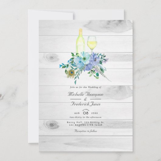 Rustikales Mint Boho QR Code UAWG Wein Degustation Einladung (Vorderseite)