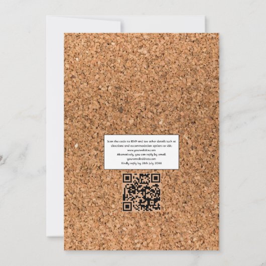 Rustikales Mint Boho QR Code UAWG Wein Degustation Einladung (Rückseite)