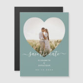 Rustikales Mint Green Wedding Bild Save the Date Magneteinladung (Vorne/Hinten)