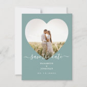 Rustikales Mint Green Wedding Bild Save the Date Magneteinladung (Vorderseite)