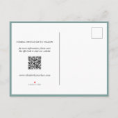 Rustikales Mint Green Wedding Foto Save the Date Ankündigungspostkarte (Rückseite)