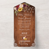 Rustikales Mischholz All In One Einladung (Innen Boden)