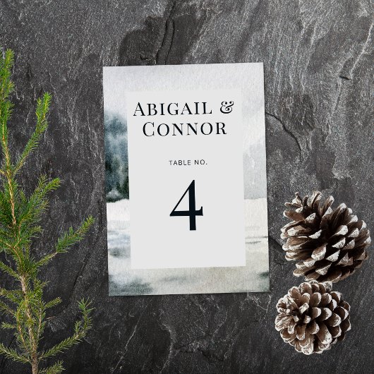 Rustikales Misty Mountain Lake Menükarte