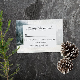 Rustikales Misty Mountain Lake RSVP Karte