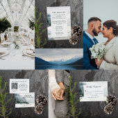 Rustikales Misty Mountain Lake RSVP Karte