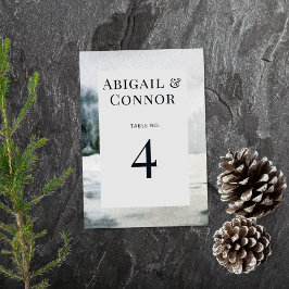 Rustikales Misty Mountain Lake Tischnummer