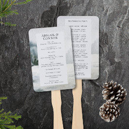 Rustikales Misty Mountain Lake Watercolor Programm Fächer