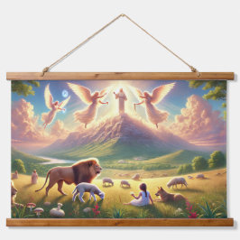 Rustikales, mit Holz verkleidetes Wandband aus Zio Wandteppich Mit Holzrahmen