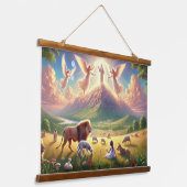 Rustikales, mit Holz verkleidetes Wandband aus Zio Wandteppich Mit Holzrahmen (Gewinkelt)