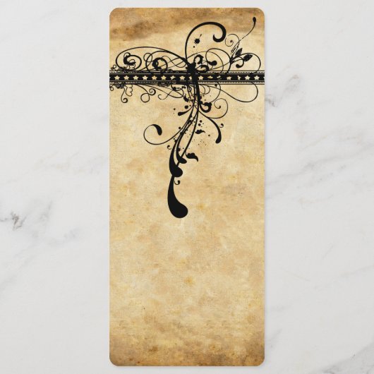 Rustikales mittelalterliches Hochzeitsmenü Menükarte (Rückseite)