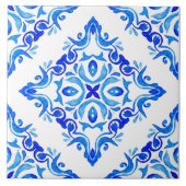 Rustikales Mittelmeer Blau und Weiß Fliese (Vorderseite)