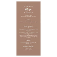 Rustikales Mocha Brown Wedding Cream Script Dinner