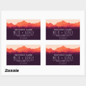 Rustikales Modern Red Mountain Candle Label Rechteckiger Aufkleber (Blatt)