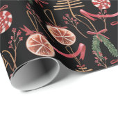 Rustikales, modernes Abstraktes Weihnachtsmuster Geschenkpapier (Rolleneckpunkt)