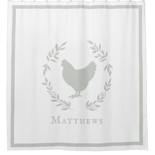 Rustikales modernes Bauernhaus Duschvorhang mit Na (Vorderseite)