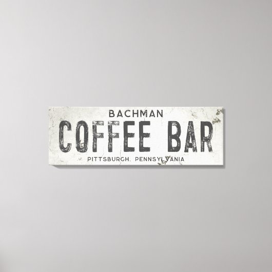 Rustikales modernes Bauernhaus Kaffee Bar & City Leinwanddruck (Vorderseite)