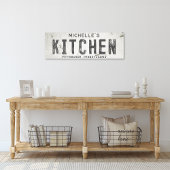 Rustikales modernes Bauernhaus Küche & City Long Leinwanddruck