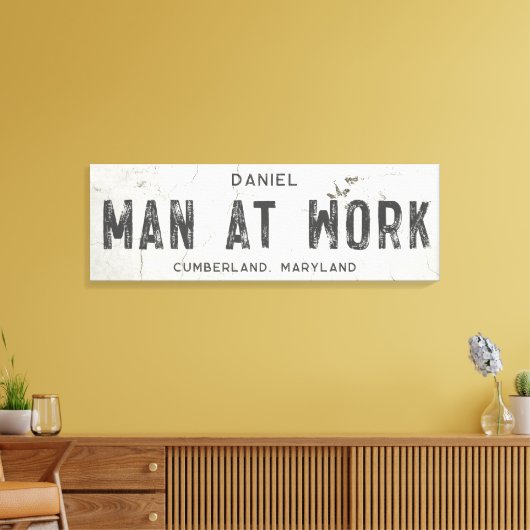 Rustikales modernes Bauernhaus Männerbüro Long Leinwanddruck (Insitu (Wohnzimmer))