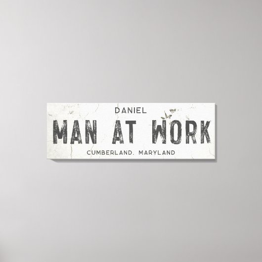 Rustikales modernes Bauernhaus Männerbüro Long Leinwanddruck (Vorderseite)