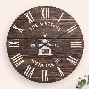 Rustikales, modernes Bauernhaus mit eigenem Famili Große Wanduhr