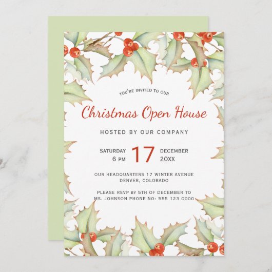 Rustikales, modernes, blumengeschmücktes Weihnacht (Vorne/Hinten)