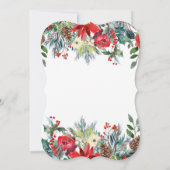 Rustikales, modernes, blumengeschmücktes Winterfer Einladung (Rückseite)