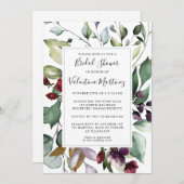 Rustikales modernes botanisches Brautparty Einladung (Vorne/Hinten)