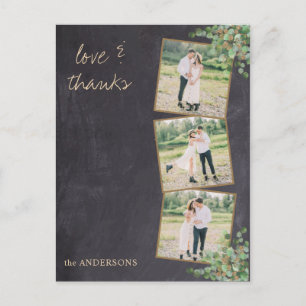 Rustikales modernes Chalkboard Foto Hochzeit Viele Postkarte