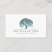 Rustikales, modernes Green-Willow-Tree-Logo Visitenkarte (Vorderseite)