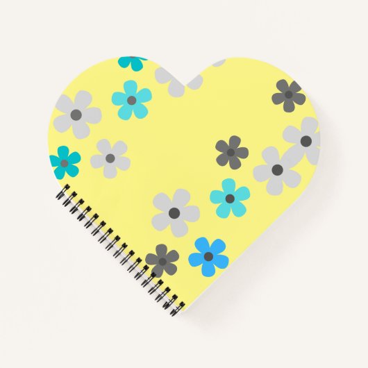 Rustikales, modernes Herz-Blumen-Spiral-Notebook Notizblock (Vorderseite)