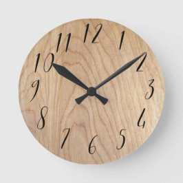 Rustikales, modernes Holzmuster Runde Wanduhr