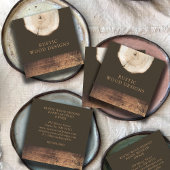 Rustikales modernes Holzschnitzwerk Holz Quadratische Visitenkarte