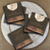 Rustikales modernes Holzschnitzwerk Holz Quadratische Visitenkarte