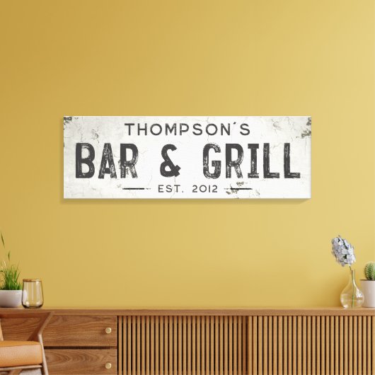 Rustikales modernes Industriehaus Bar Long Leinwanddruck (Insitu (Wohnzimmer))