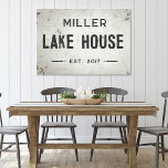 Rustikales modernes Industriehaus Seehaus Leinwanddruck<br><div class="desc">Entspannen Sie in unserem Wohnbereich mit unserem exquisiten, gedehnten Schild mit der Leinwand, dem industriellen Bauernhaus, wo zeitloser Charme und moderne Bauernästhetik aufeinander treffen. Dieses Kunstwerk verbindet mühelos rustikale Eleganz mit einem industriellen Vorsprung, mit einem zerrissenen und bedrängten Hintergrund aus weißem Imitat, der durch das Zerkleinern von Farben und verwitterten...</div>