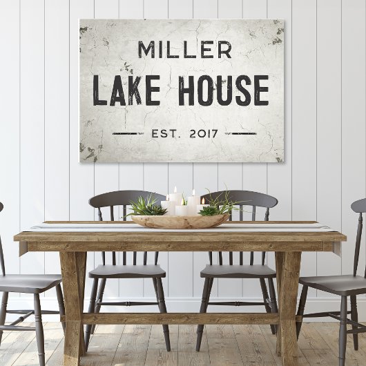 Rustikales modernes Industriehaus Seehaus Leinwanddruck