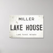 Rustikales modernes Industriehaus Seehaus Stadt Leinwanddruck (Vorderseite)