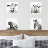Rustikales modernes Landhaus Barnyard Tiere Bilderwand Sets (Schlafzimmer)