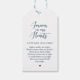 Rustikales modernes Marineblau, Beerdigungsdienst Geschenkanhänger