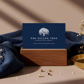 Rustikales, modernes Navy Blue & White Willow Tree Terminkarte
