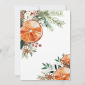 Rustikales, modernes Orange Citrus Weihnachtsgebäc Einladung (Rückseite)