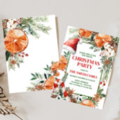 Rustikales, modernes Orange Citrus Weihnachtsgebäc Einladung