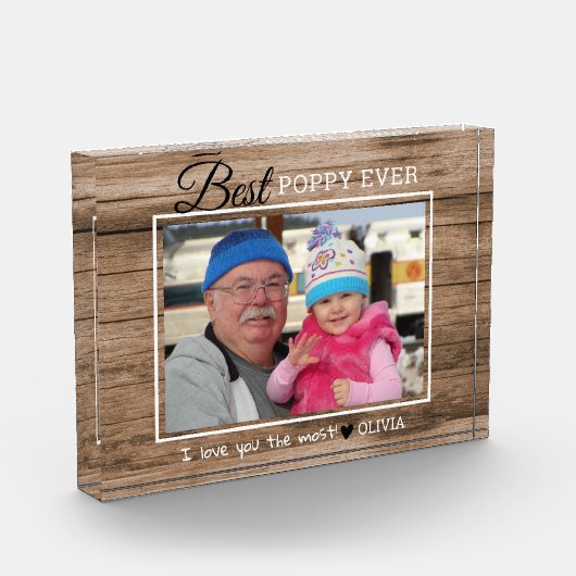 Rustikales Mohn je Opa Fotoblock (Links)