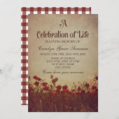 Rustikales Mohnfeld Einladung (Vorne/Hinten)