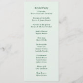 Rustikales Monchrome Floral Wedding Programm (Rückseite)